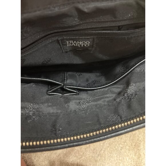 Franco Sarto Black Nylon & Leather Handbag With Heart Charm Accent vintage - Picture 5 of 13